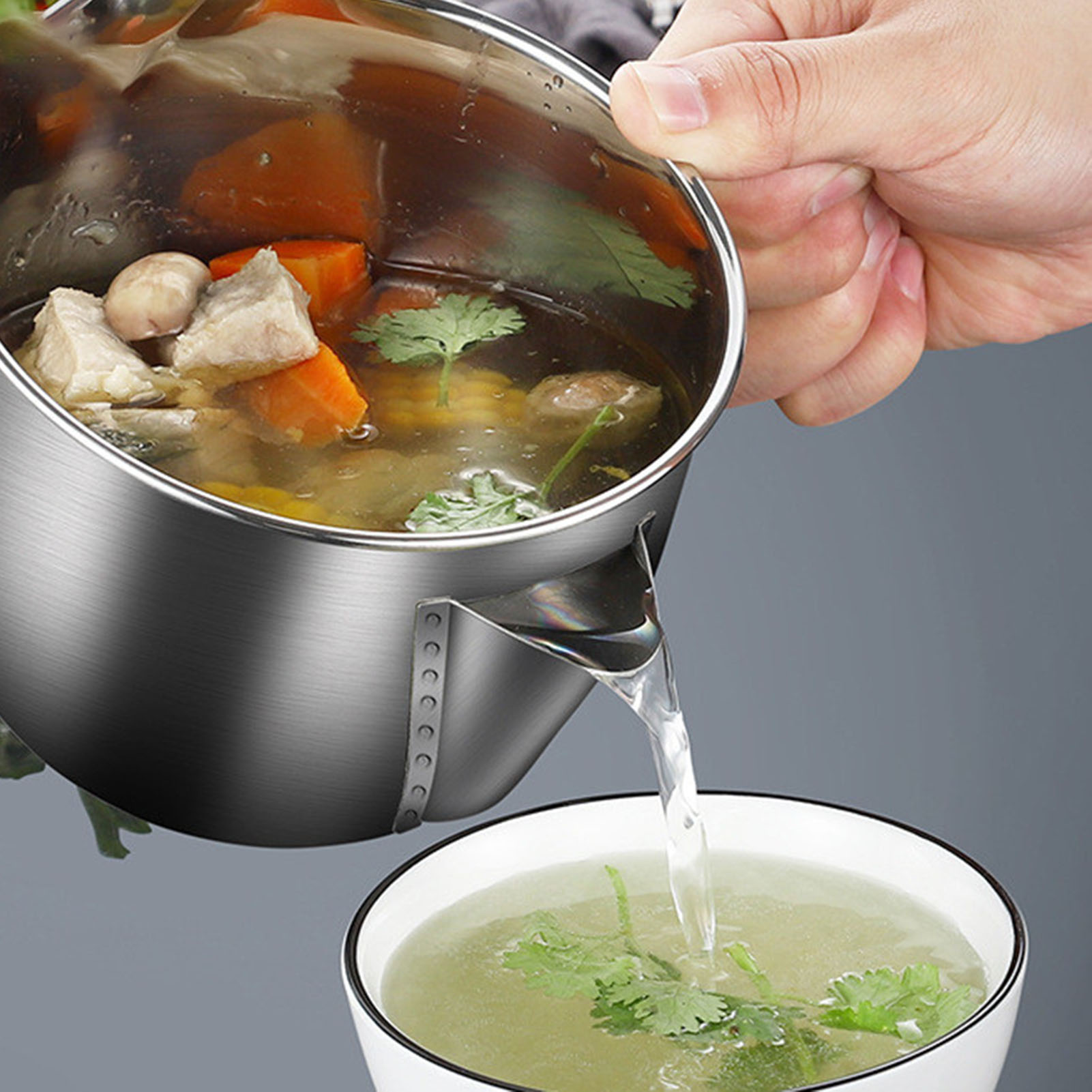 Cuenco de sopa de acero inoxid - Home Cooking Oil Filter reseña y precio