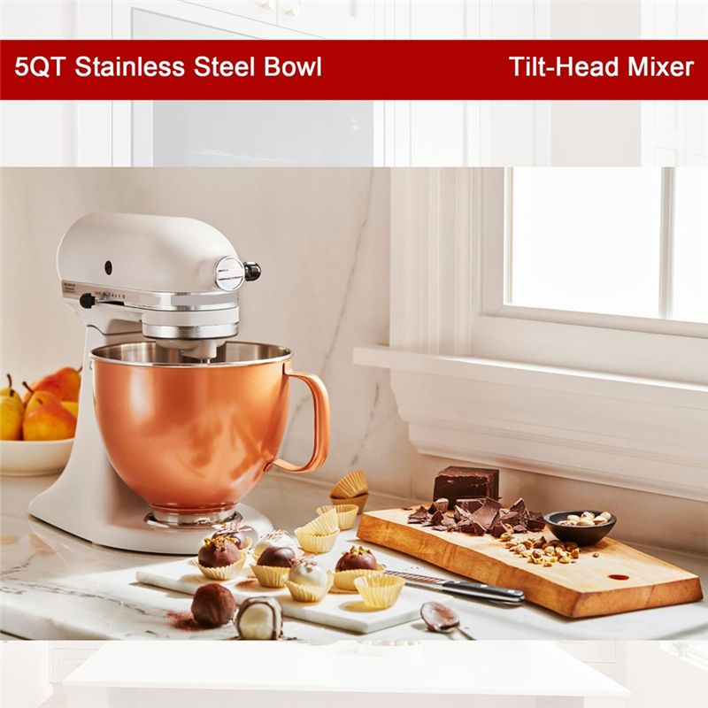 Tazón mezclador de acero inoxi - Kitchenaid Mixer Artisan 5Qt reseña y precio