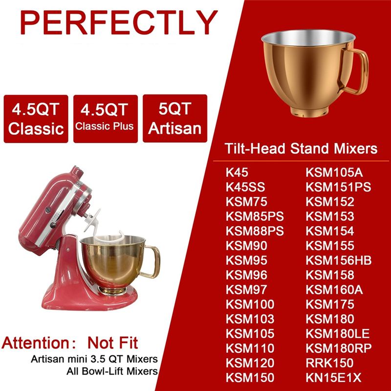 Tazón mezclador de acero inoxi - Kitchenaid Mixer Artisan 5Qt reseña y precio